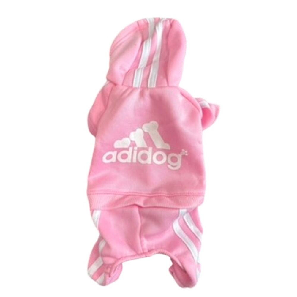 Adidog One Piece Dog Romper in Pink, Size M